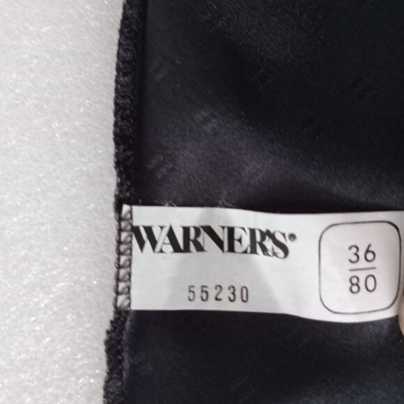 Warner's Y2K Black Camisole Lace Sleek Smooth Top Satin Feel  Lingerie Sz M M - Picture 6 of 7